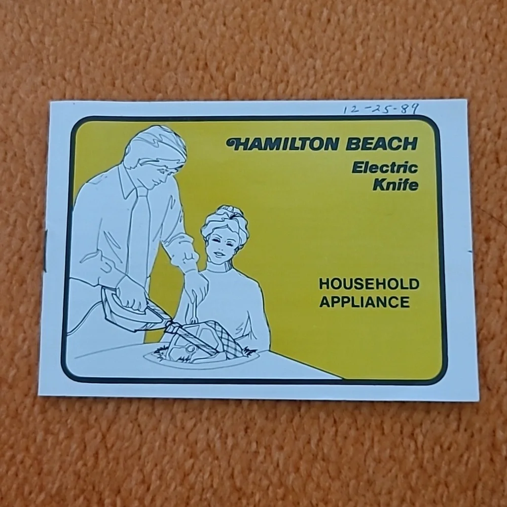 70s Hamilton Beach Electric Knife with Brown and Cream Handle